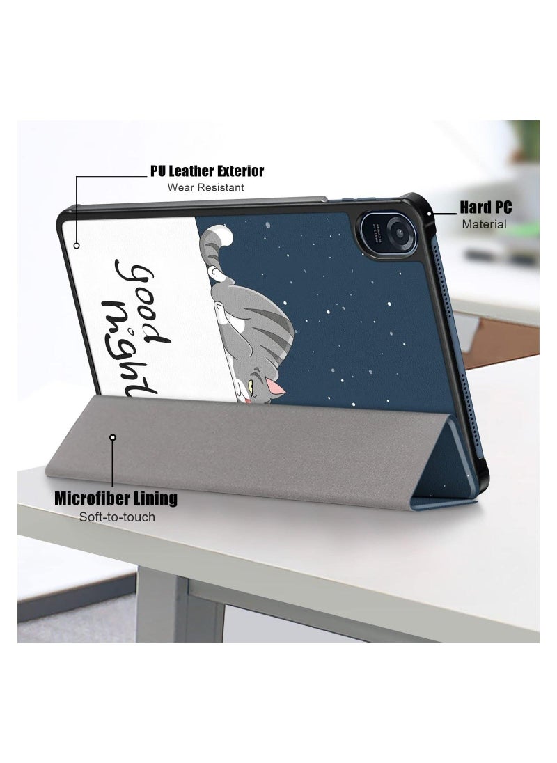 Case for Honor Pad 8 12 (2022), Multi-View Angles Function, PU Leather Smart Cover with Auto Sleep Wake Feature, Flip Case for Honor Pad 8 12inch (lazy cat) - Image 3